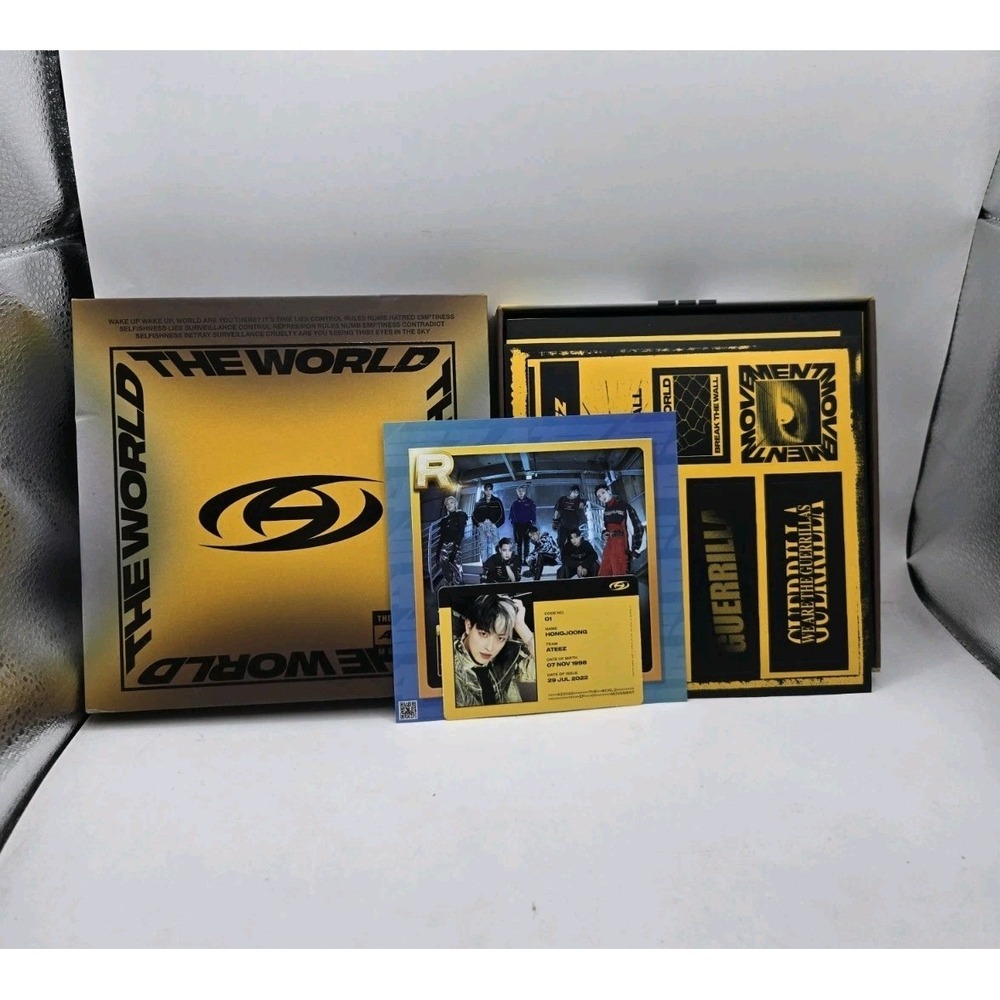 ATEEZ THE WORLD EP.1 : MOVEMENT Album DIARY Version CD+1p Folding Lyrics Post...